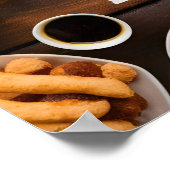 ソースを広げた不健康なファストフード ポスター (角)