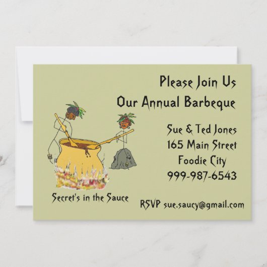 ソース棒の姿のシェフBBQの秘密 招待状 (正面)
