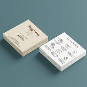 ソース気にドの指示ベージュベーカリーアイコン スクエア名刺