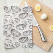 ソース生地ティータオル キッチンタオル (四つ折り)