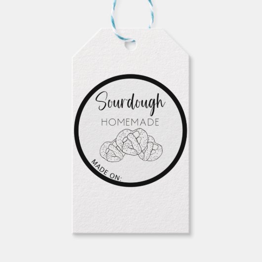 ソース生地プレッツェルラベル、自家製ソース生地パン ギフトタグ (正面)