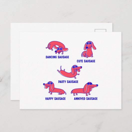 ソーセおもしろいージドッグモーズギフトペットラバー ポストカード (正面/裏面)