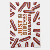 ソーセージが大好きな女の子だけ キッチンタオル (縦)