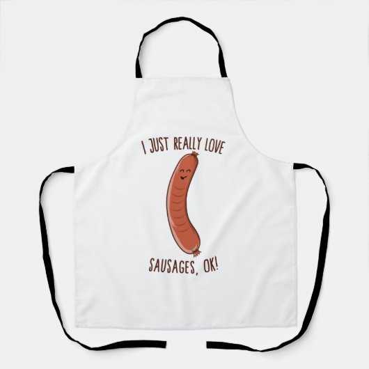 ソーセージが大好きよ！かわいいかわいいウェイン エプロン (正面)