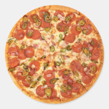 ソーセージとグリーンオリーブのチーズピザのシール