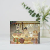 ソーセージとチーズ売り手 ポストカード (スタンド正面)