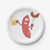 ソーセージとビール ペーパープレート (正面)