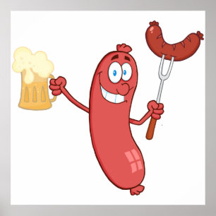 ソーセージとビール ポスター