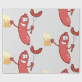 ソーセージとビール ラッピングペーパー (フラット)