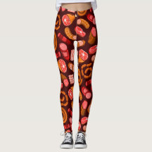 ソーセージと肉柄レギンス