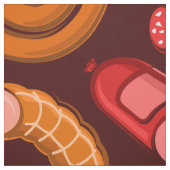 ソーセージと肉柄 ファブリック (見本)