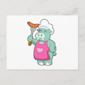 ソーセージと調理師としてのヒッポ ポストカード (正面)