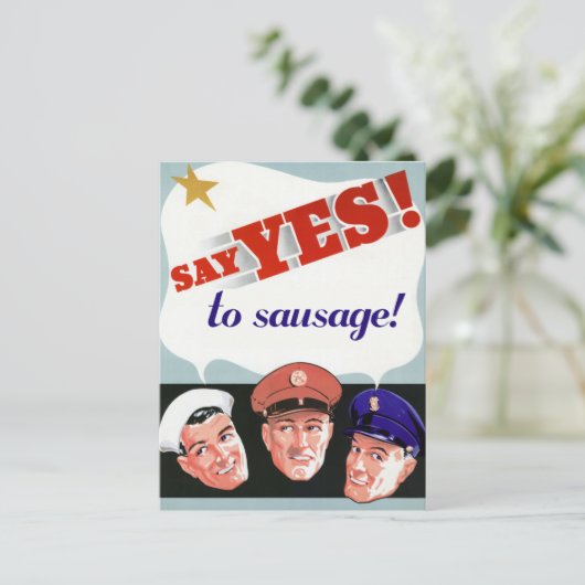 ソーセージにイエスと言う ポストカード (スタンド正面)