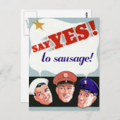 ソーセージにイエスと言う ポストカード (正面/裏面)