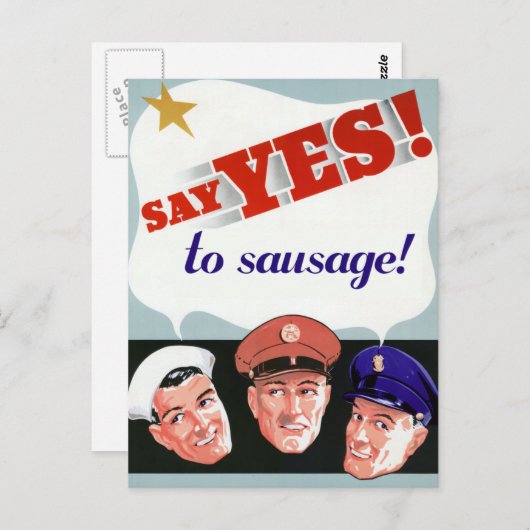 ソーセージにイエスと言う ポストカード (正面/裏面)