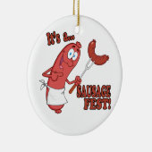 ソーセージのフェストおもしろいソーセージ料理漫画 セラミックオーナメント (右)