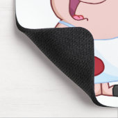 ソーセージのフォークを持つ幸せなブタのシェフ マウスパッド (コーナー)