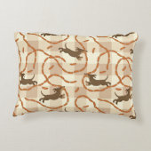 ソーセージの背景を持つ幸運な犬 アクセントクッション (裏面)