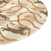 ソーセージの背景を持つ幸運な犬 カッティングボード (角)