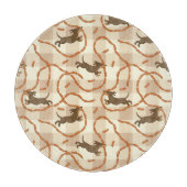 ソーセージの背景を持つ幸運な犬 カッティングボード (正面)