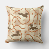 ソーセージの背景を持つ幸運な犬 クッション (正面)