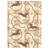 ソーセージの背景を持つ幸運な犬 クリップボード (裏面)