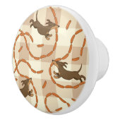 ソーセージの背景を持つ幸運な犬 セラミックノブ (右)