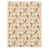 ソーセージの背景を持つ幸運な犬 テーブルクロス (正面)