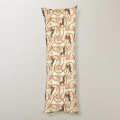 ソーセージの背景を持つ幸運な犬 ボディピロー (裏面 (縦))