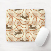 ソーセージの背景を持つ幸運な犬 マウスパッド (マウス)