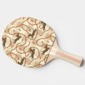 ソーセージの背景を持つ幸運な犬 卓球ラケット (横)