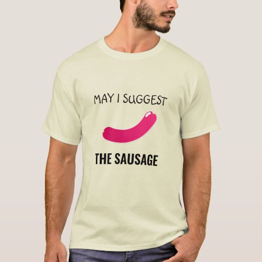 ソーセージのTシャツを勧めても Tシャツ (正面)
