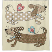 ソーセージドッグダシュント シャワーカーテン (正面)