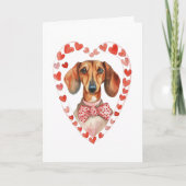 ソーセージドッグヴァレンティーンズデイウォーターカスタムカラー文字 シーズンカード (正面)