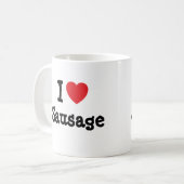 ソーセージハートTシャツ大好き コーヒーマグカップ (正面左)