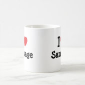 ソーセージハートTシャツ大好き コーヒーマグカップ (中央)