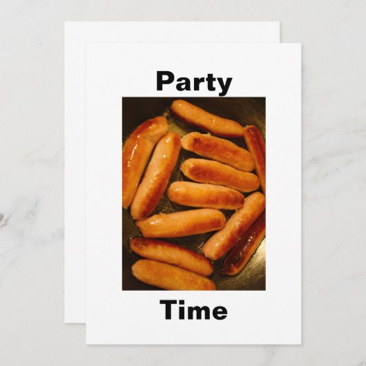 ソーセージパーティー時間招待状 招待状 (正面/裏面)