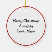 ソーセージピザ厚いクラスト食品クリスマス セラミックオーナメント (裏面)