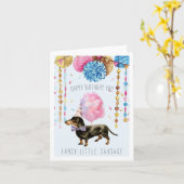 ソーセージファンシー |カウトダックスフント誕生日カード カード (黄色い花)