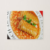 ソーセージロールおよび焼いたな豆 ジグソーパズル (横)