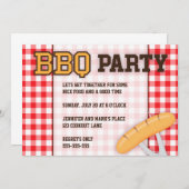 ソーセージ入りBBQバーベキューパーティの招待状 招待状 (正面/裏面)