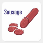 ソーセージ四角ステッカー スクエアシール (正面)