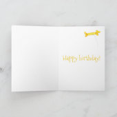 ソーセージ犬のバルーンバースデーカードとダシュント カード (内部)