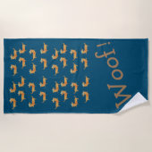 ソーセージ犬のパターン   ビーチタオル (正面)