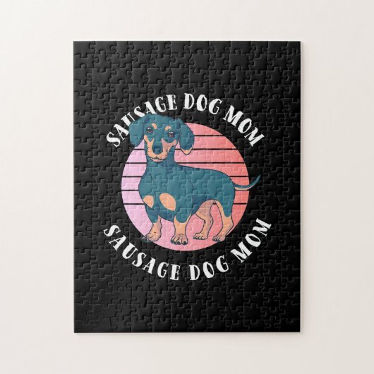 ソーセージ犬のママ ジグソーパズル (縦)