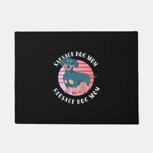 ソーセージ犬のママ ドアマット (正面)