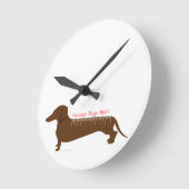 ソーセージ犬の規則 ラウンド壁時計 (傾斜)