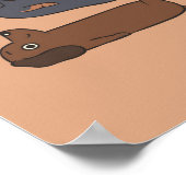 ソーセージ犬の贈り物 |子犬 ポスター (角)