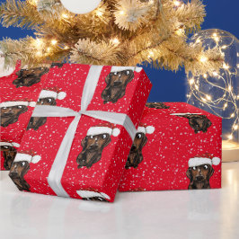 ソーセージ犬クリスマスラッピング紙 ラッピングペーパー