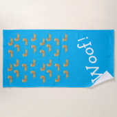 ソーセージ犬パタ   ーンビーチタオル ビーチタオル (正面)